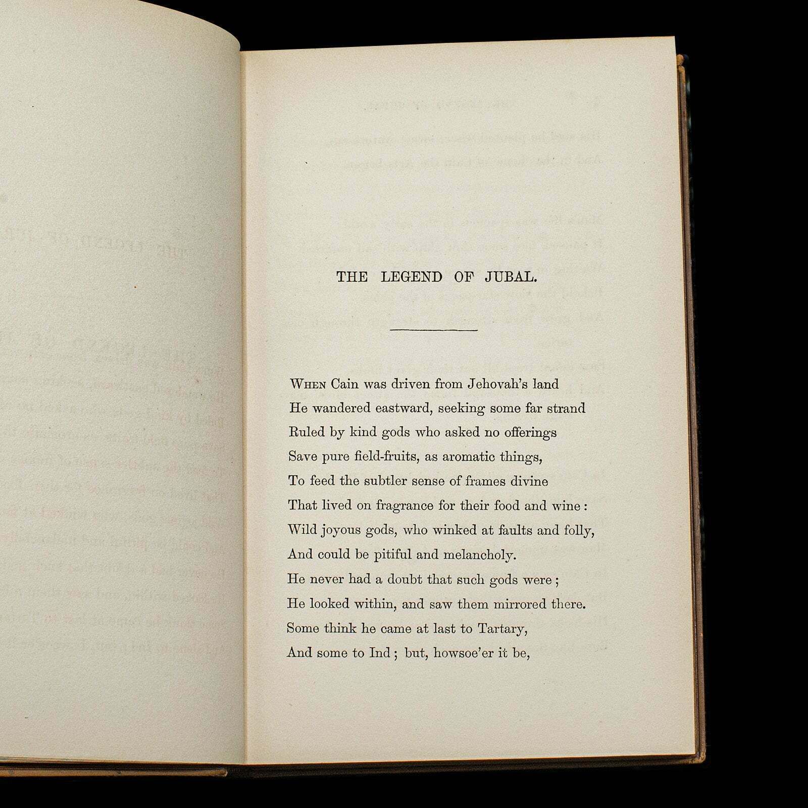 Antique Legend Of Jubal, George Eliot, English, Bound, Poetry Book, Victorian photo vinterior