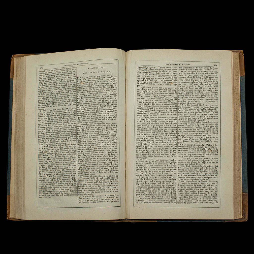 photo for sale Antique Book, Massacre Of Glencoe, G. Reynolds, English Novel, Victorian, C.1860