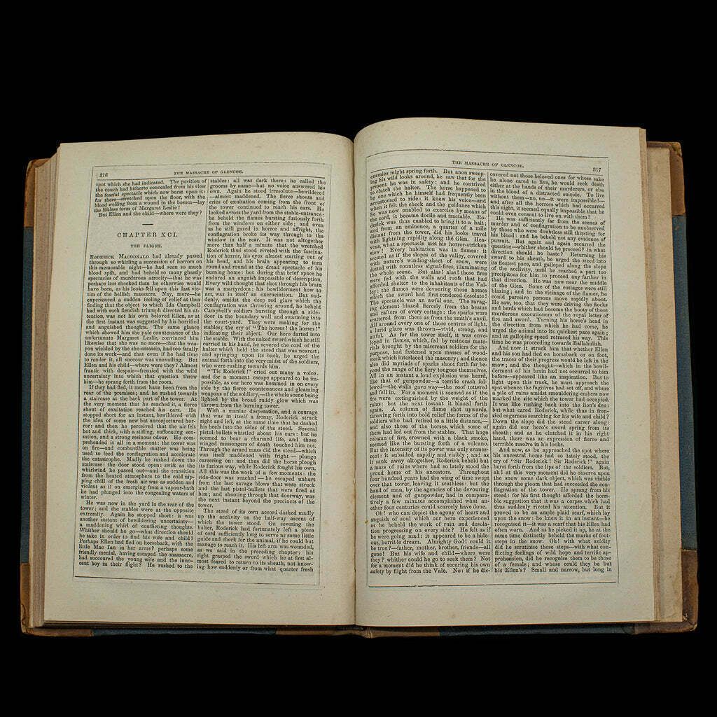 695.0 Antique Book, Massacre Of Glencoe, G. Reynolds, English Novel, Victorian, C.1860 photo