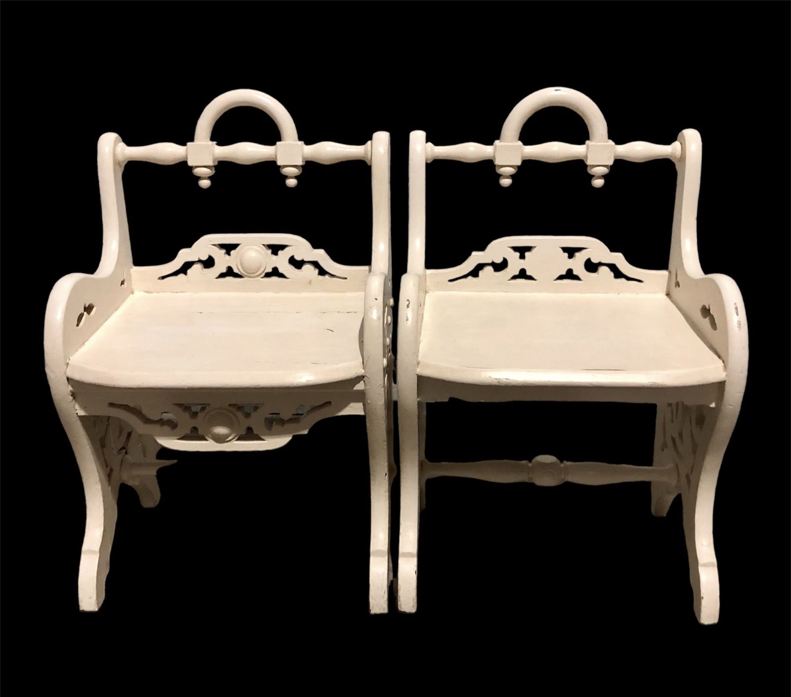 Two Antique Painted Hall Chairs In The Manner Or Richard Bridgens