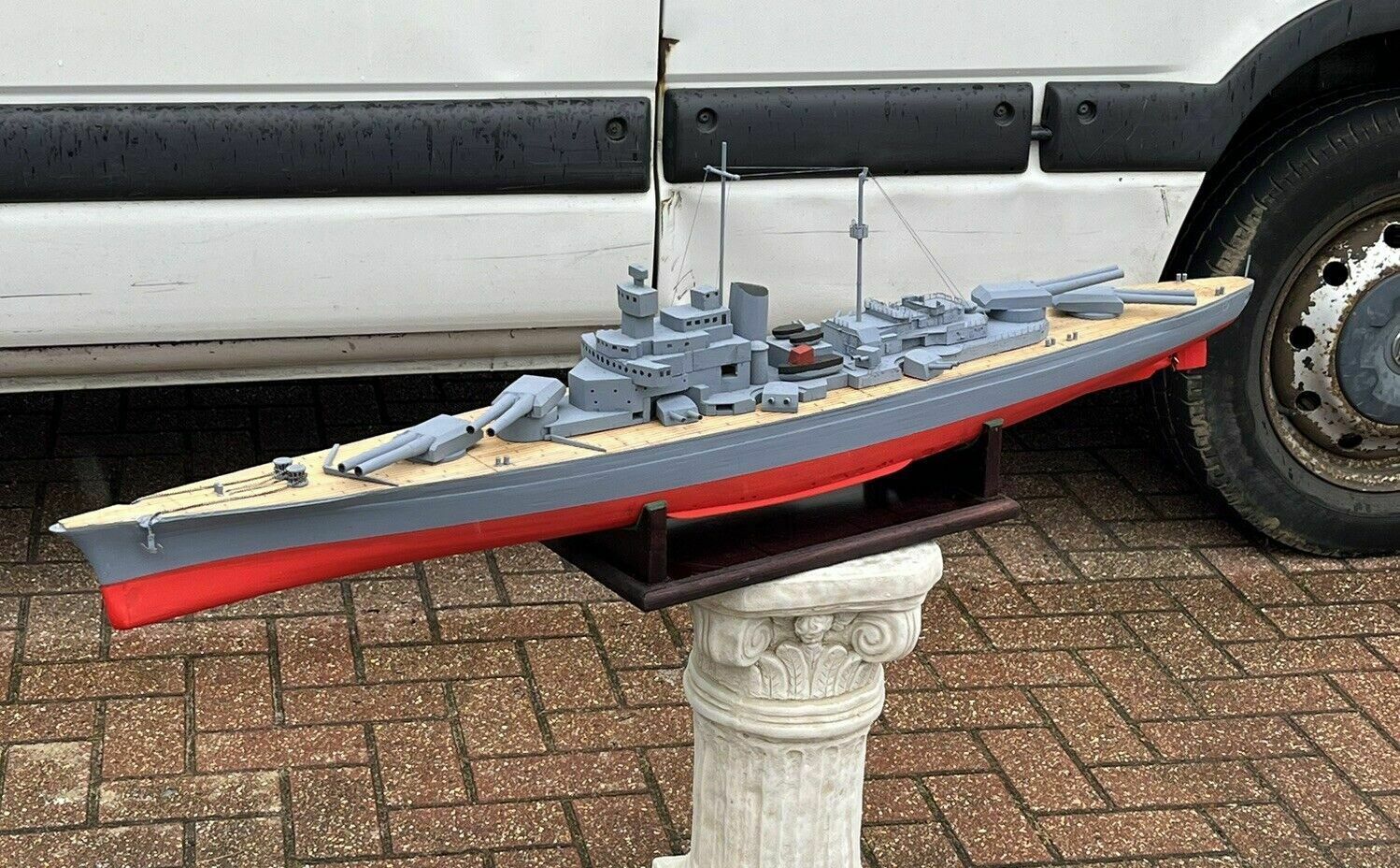 Huge Wooden Model Of A Battleship photo furniture