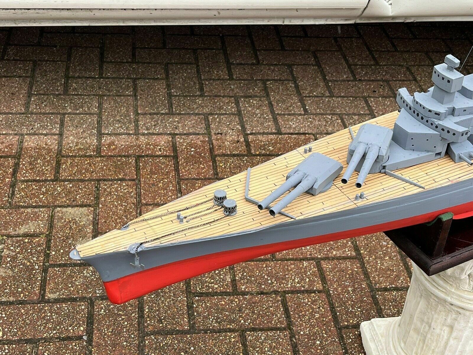 Huge Wooden Model Of A Battleship photo for sale