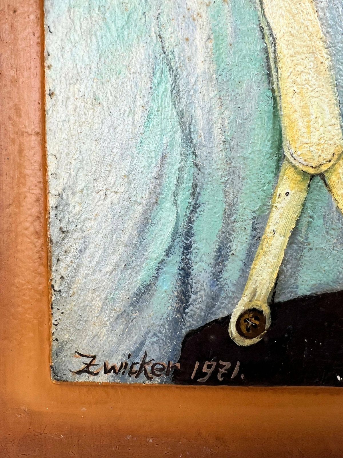 Original Framed Portrait Oil Painting Of Old Man Smoking, Switzerland, Male Portrait photo buy