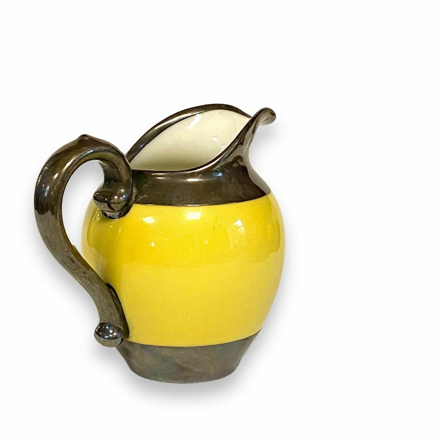 Rosenthal Art Deco Silver Overlay Yellow Porcelain Coffee Set photo for sale