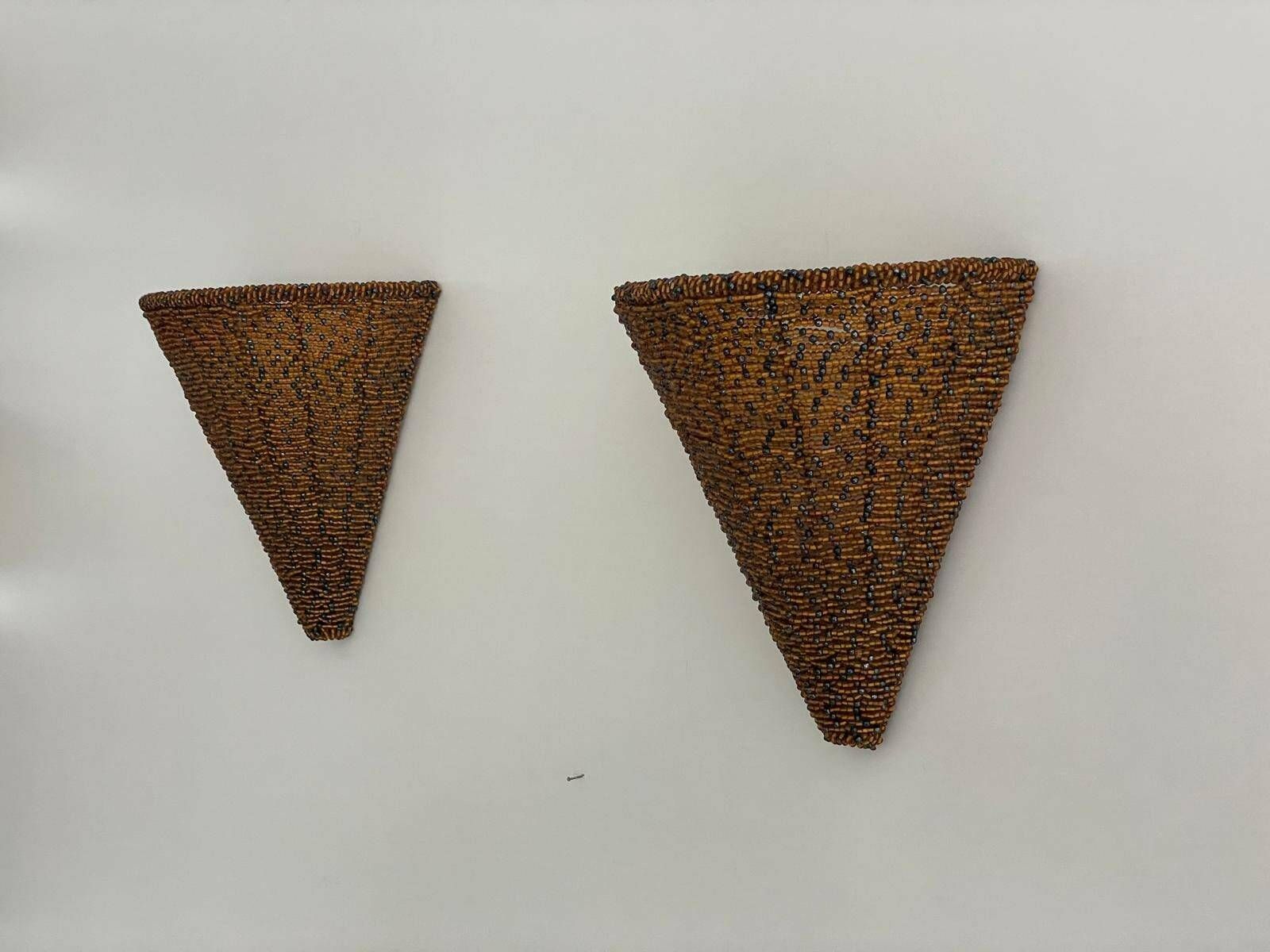 Murano Glass Rare Conic Design Pair Of Sconces, 1960s, Italy photo Lighting