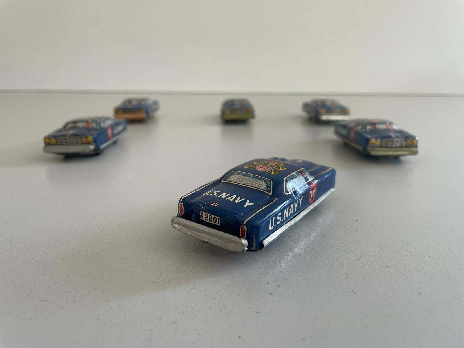 Nt Tin Us Navy Toy Car, Set Of 6, Made In Japan photo 164.0