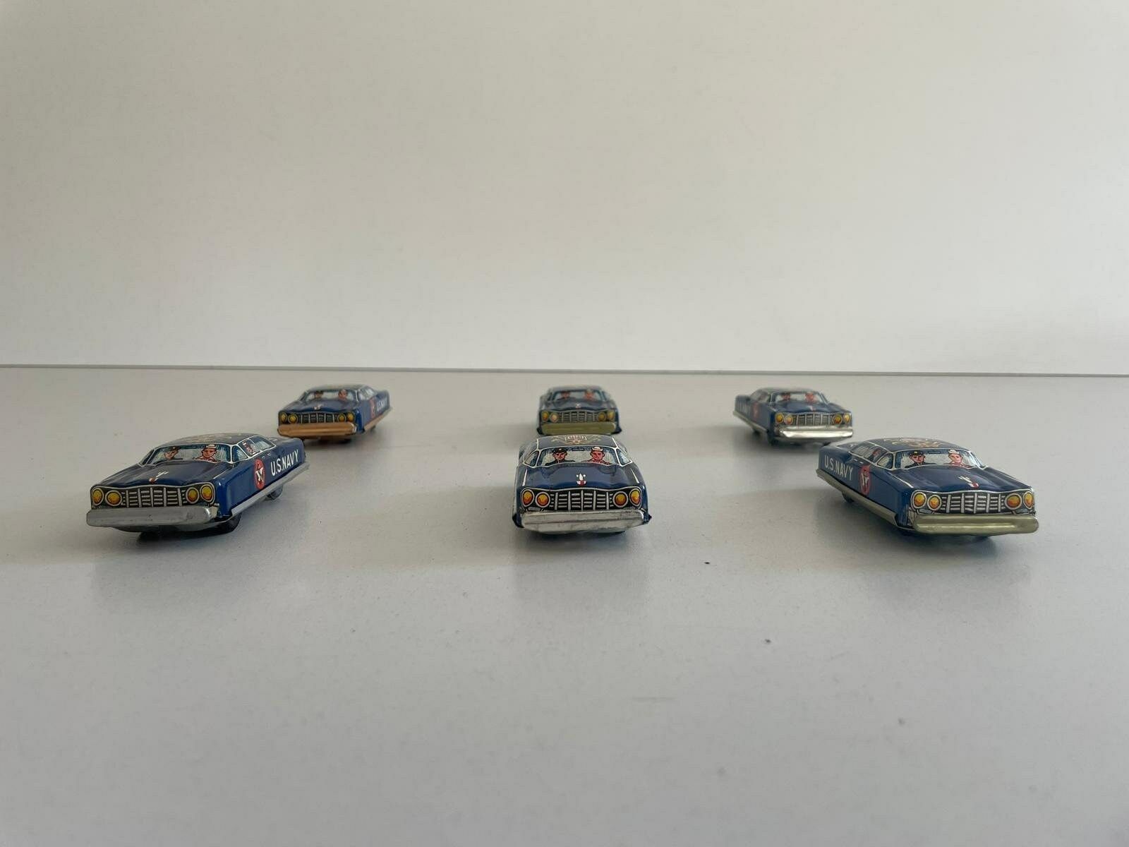 Nt Tin Us Navy Toy Car, Set Of 6, Made In Japan photo buy