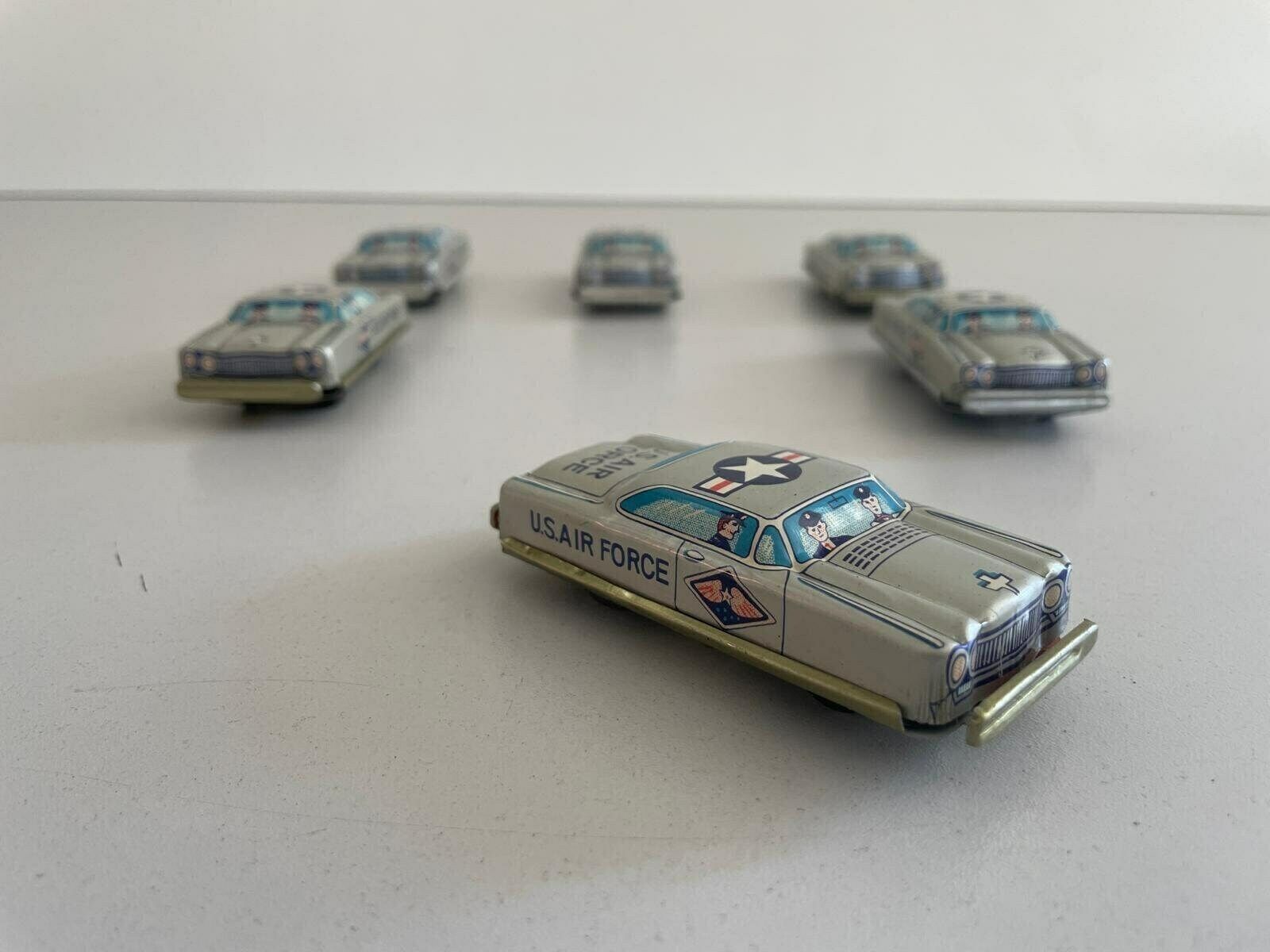 Nt Tin Us Air Force Toy Car, Set Of 6, Made In Japan