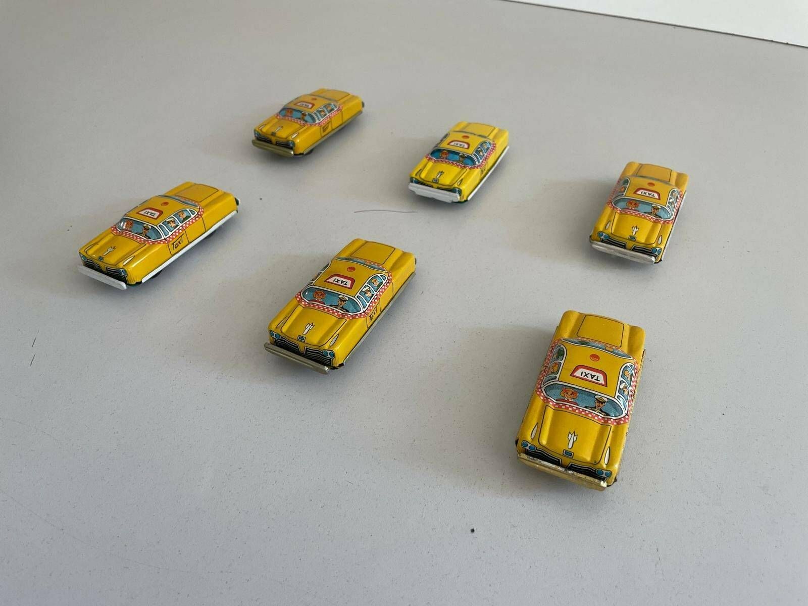 Nt Tin Taxi Toy Car, Set Of 6, Made In Japan photo buy