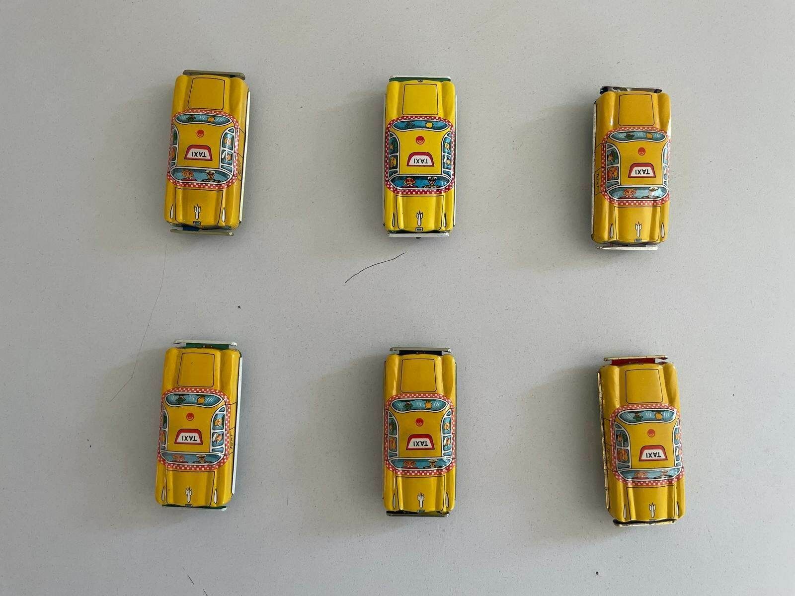 photo for sale Nt Tin Taxi Toy Car, Set Of 6, Made In Japan