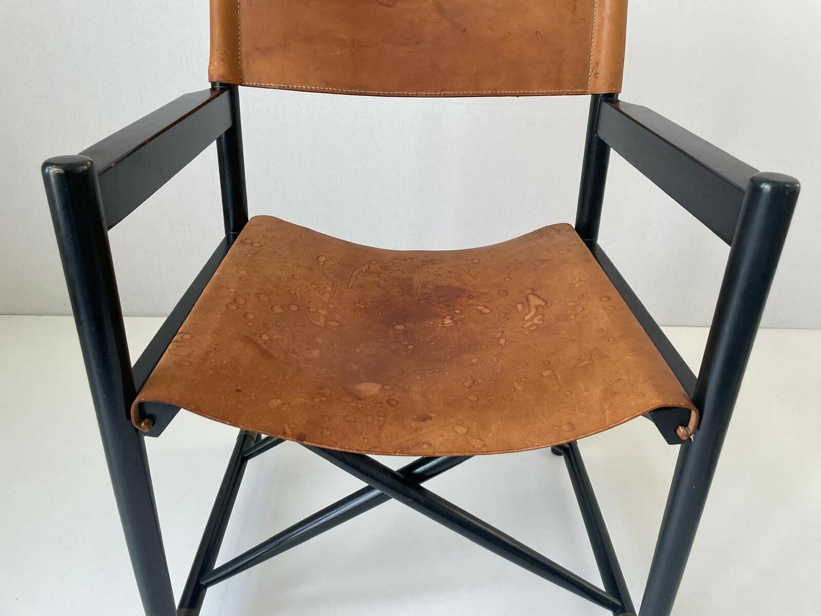 Leather Pair Of Folding Chairs By Kurt Culetto For Horgen Glarus , 1960s, Switzerland photo 2392.0