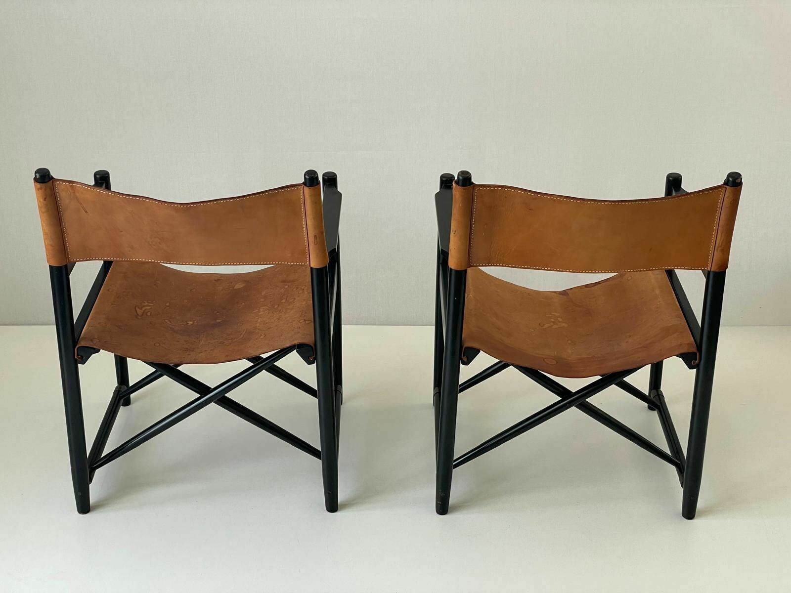 photo furniture Leather Pair Of Folding Chairs By Kurt Culetto For Horgen Glarus , 1960s, Switzerland