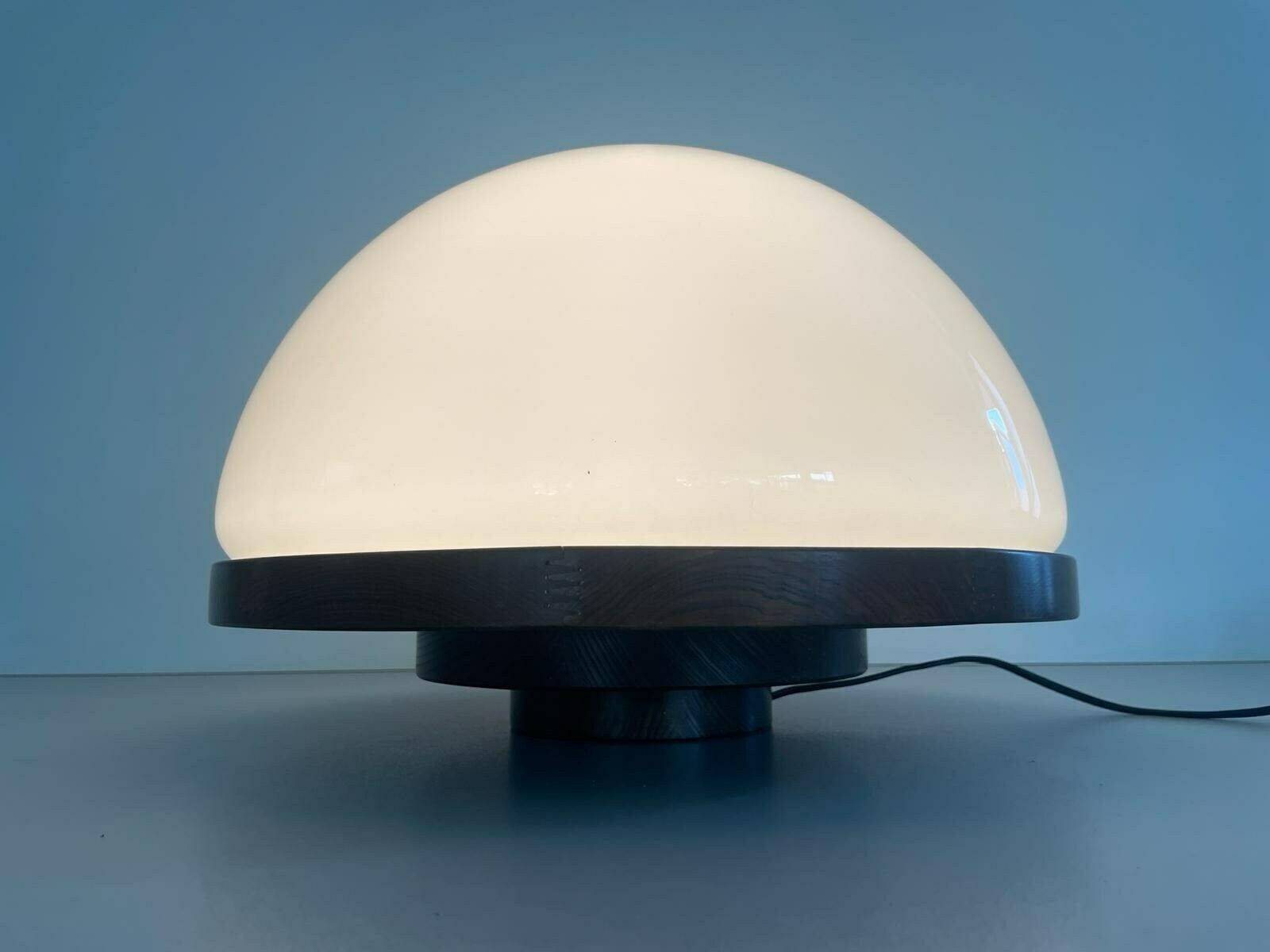 Model 3/3 Table Lamp In Glass And Wood By Luigi Massoni For Selenova, Italy, 1970s photo furniture