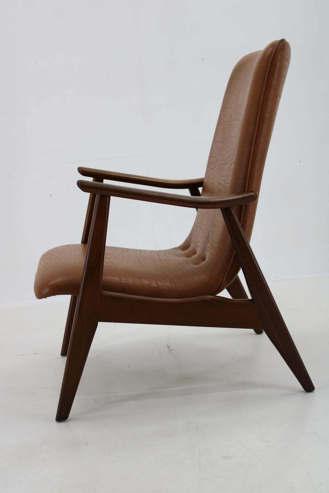 1960s Scandinavian Teak Armchair In Leatherette photo Furniture