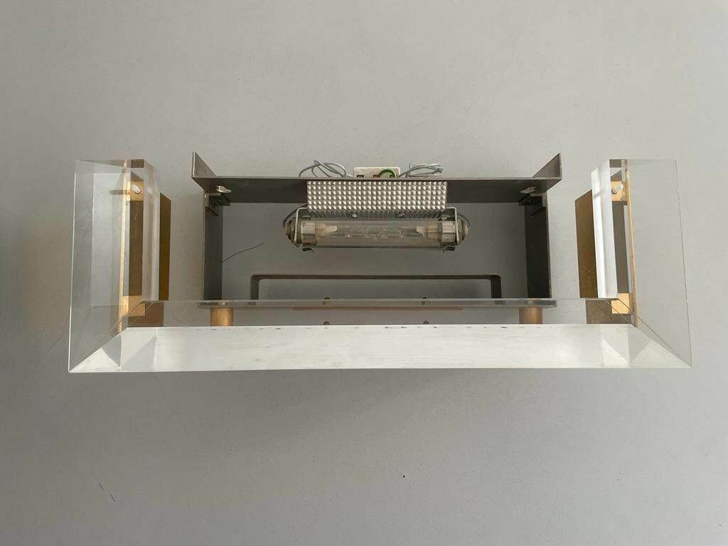 photo for sale Gold Metal Halogen Sconces By Vereinigte Werkstätten, 1950s, Germany