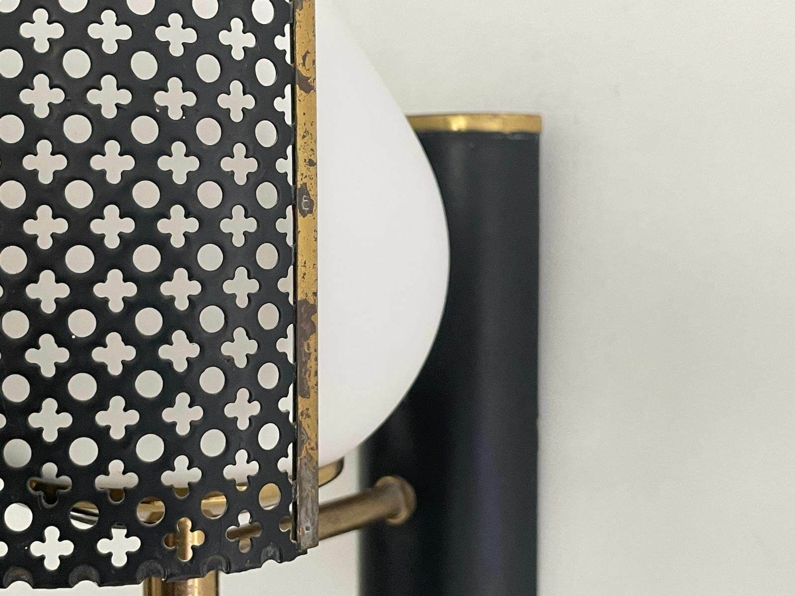 photo furniture Italian Exclusive Design Glass And Black Metal Sconces, Set Of 3, 1950s, Italy