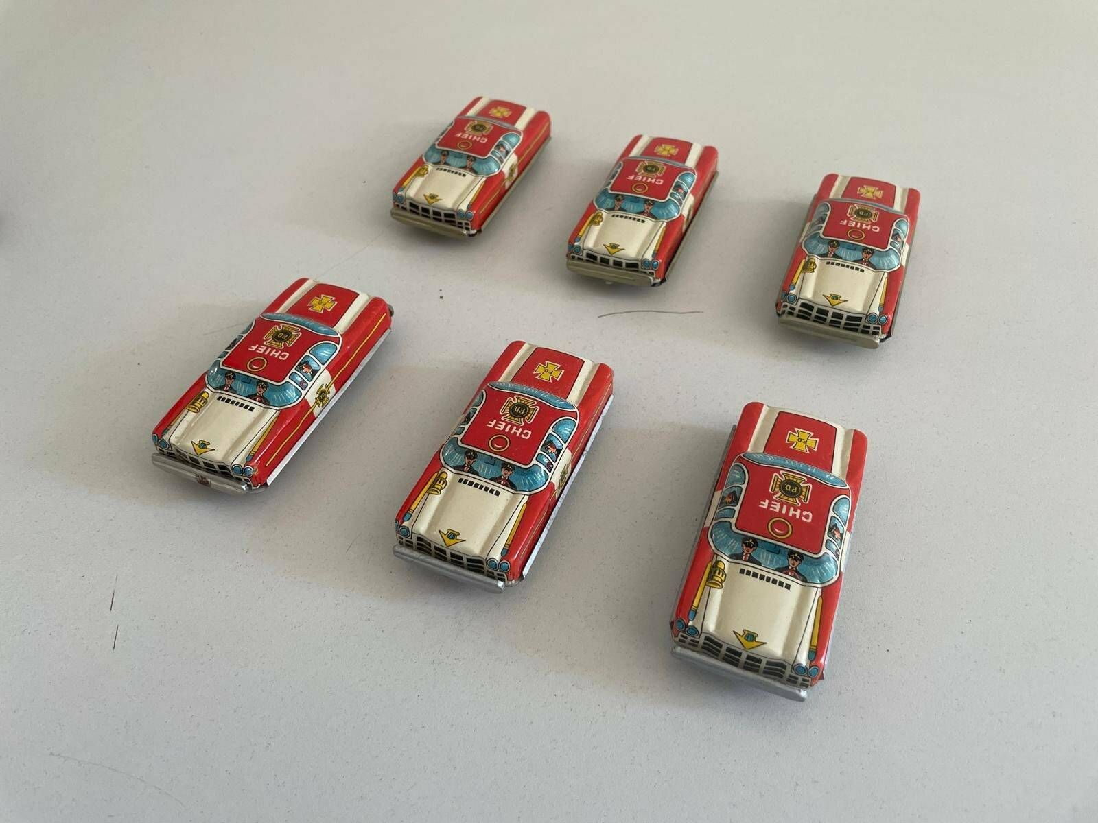 Nt Tin Chief Toy Car, Set Of 6, Made In Japan photo 196.0