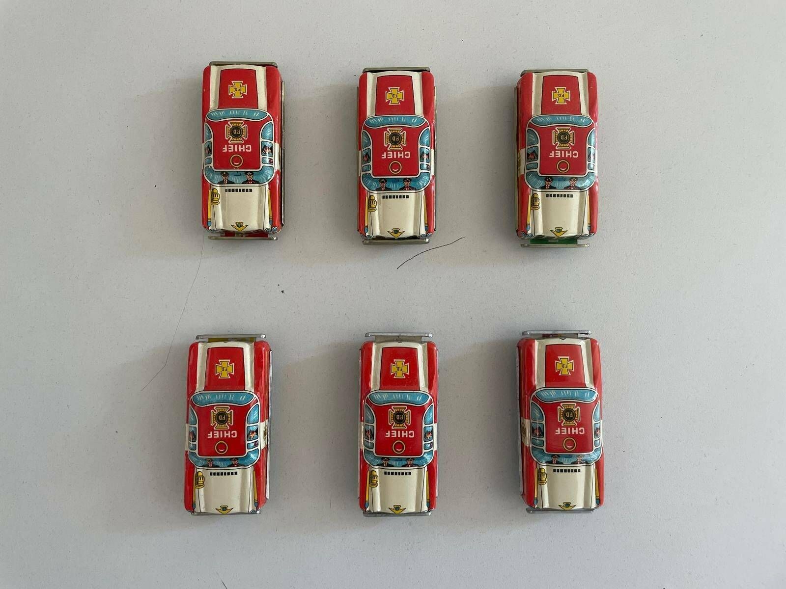 Nt Tin Chief Toy Car, Set Of 6, Made In Japan photo buy