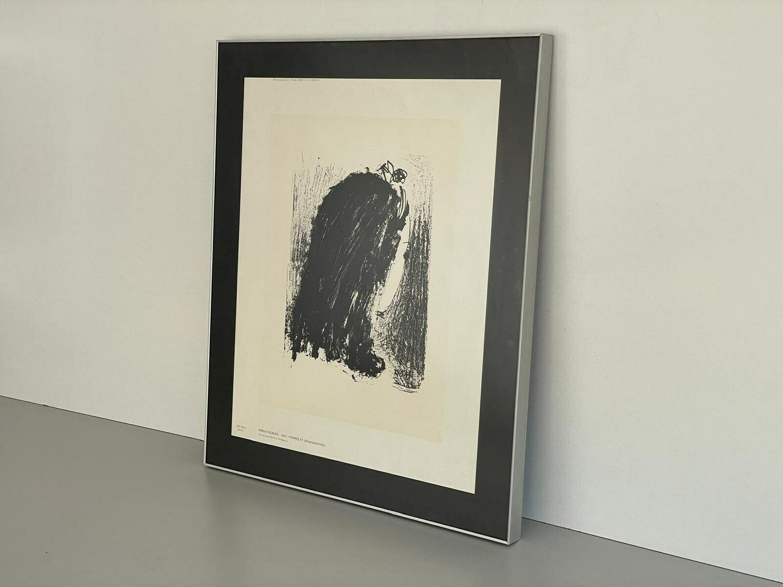 Pablo Picasso Lithograph Print With Frame, Printed 1984 In Gdr photo Art