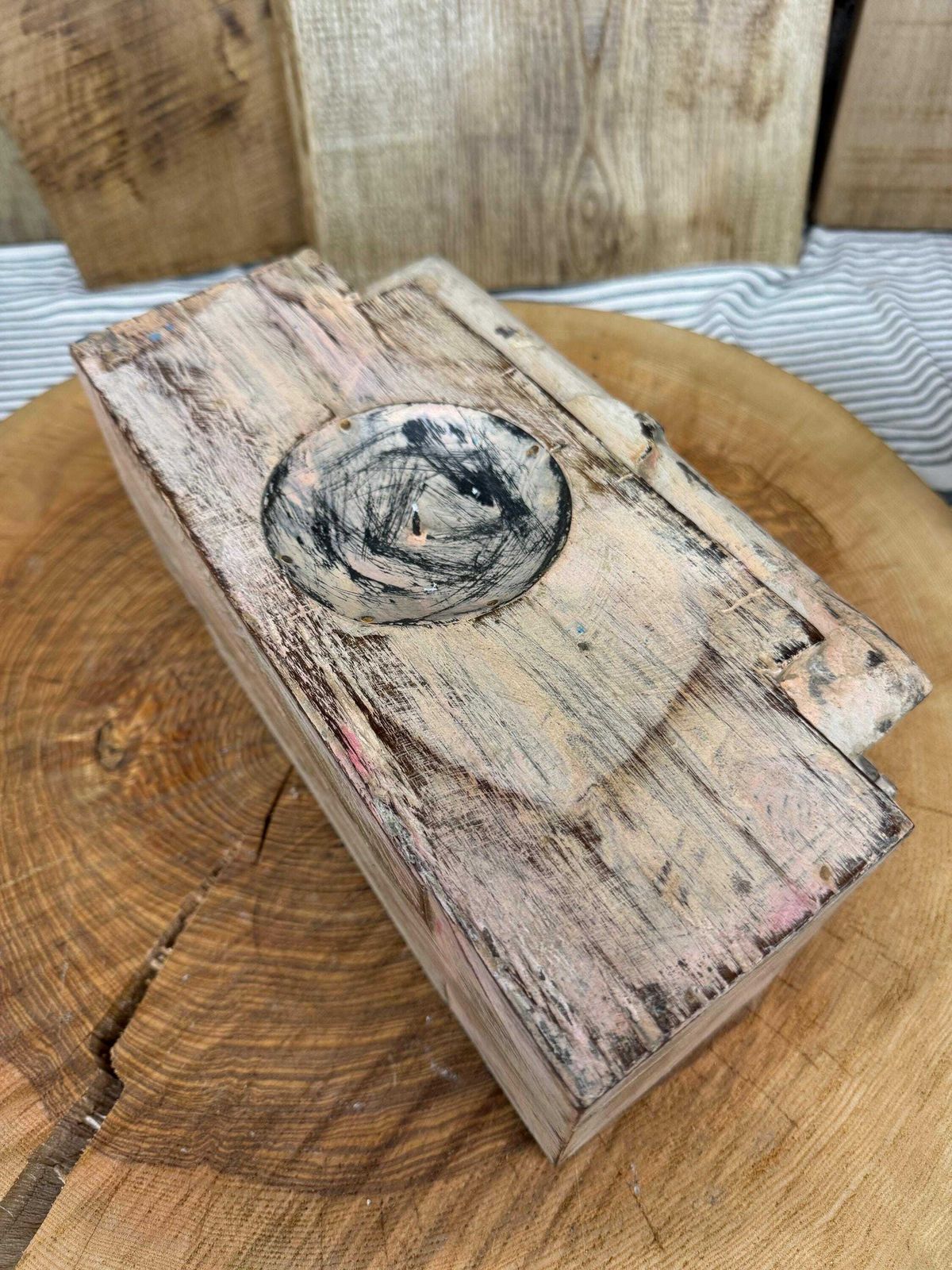 Rustic Church Candle Holder / Indian Pillar Base Holder / Farmhouse Decor Pink photo for sale