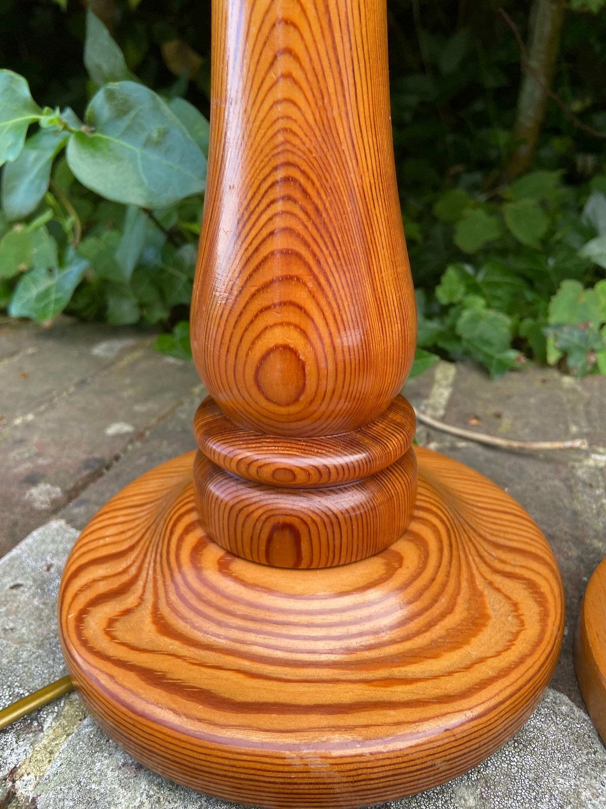 Two Vintage Wooden / Pine Table Lamps   Excellent Condition, Working photo vintage