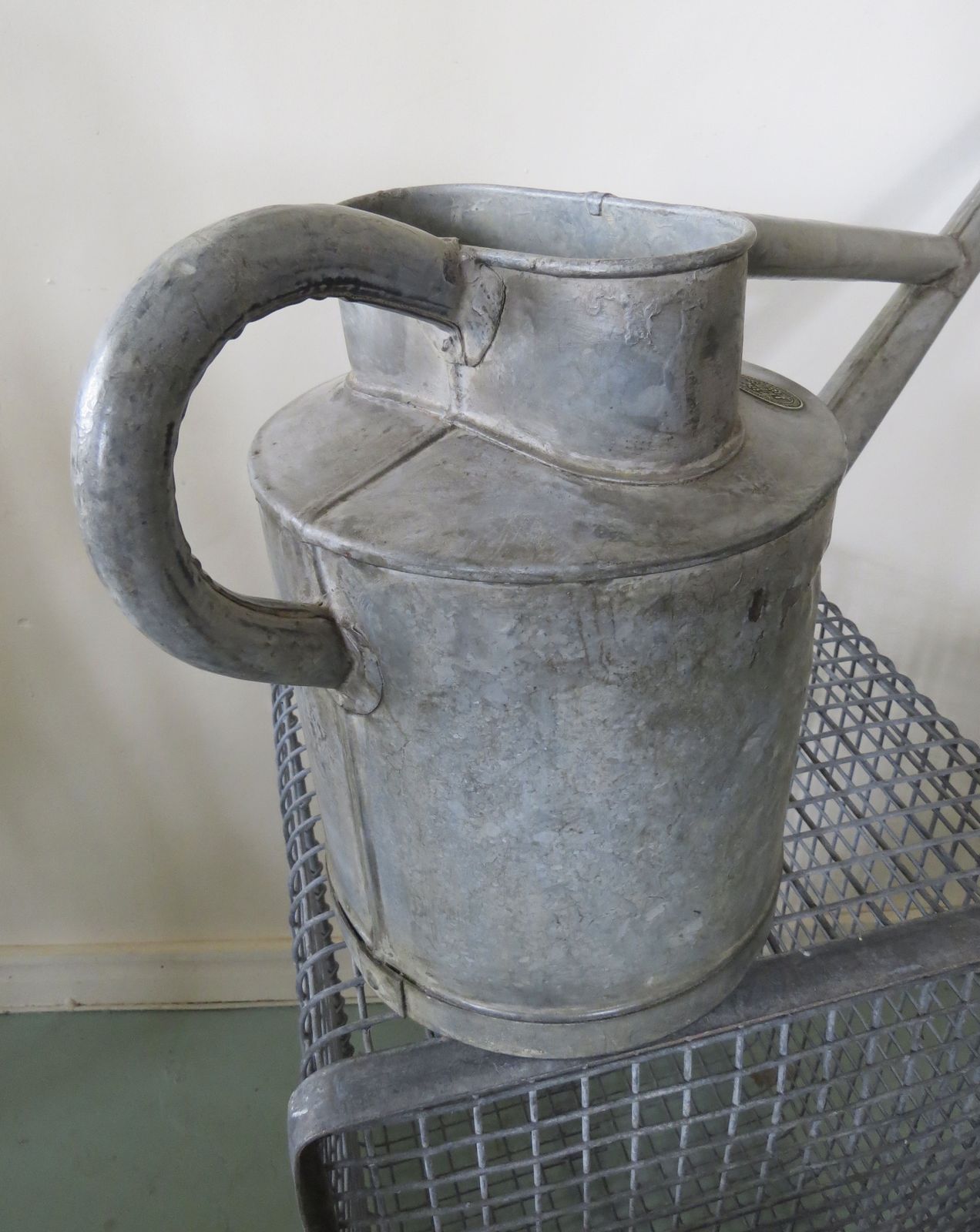 " Haws " Industrial Galvanised Watering Can. Early 20th Century. photo vinterior