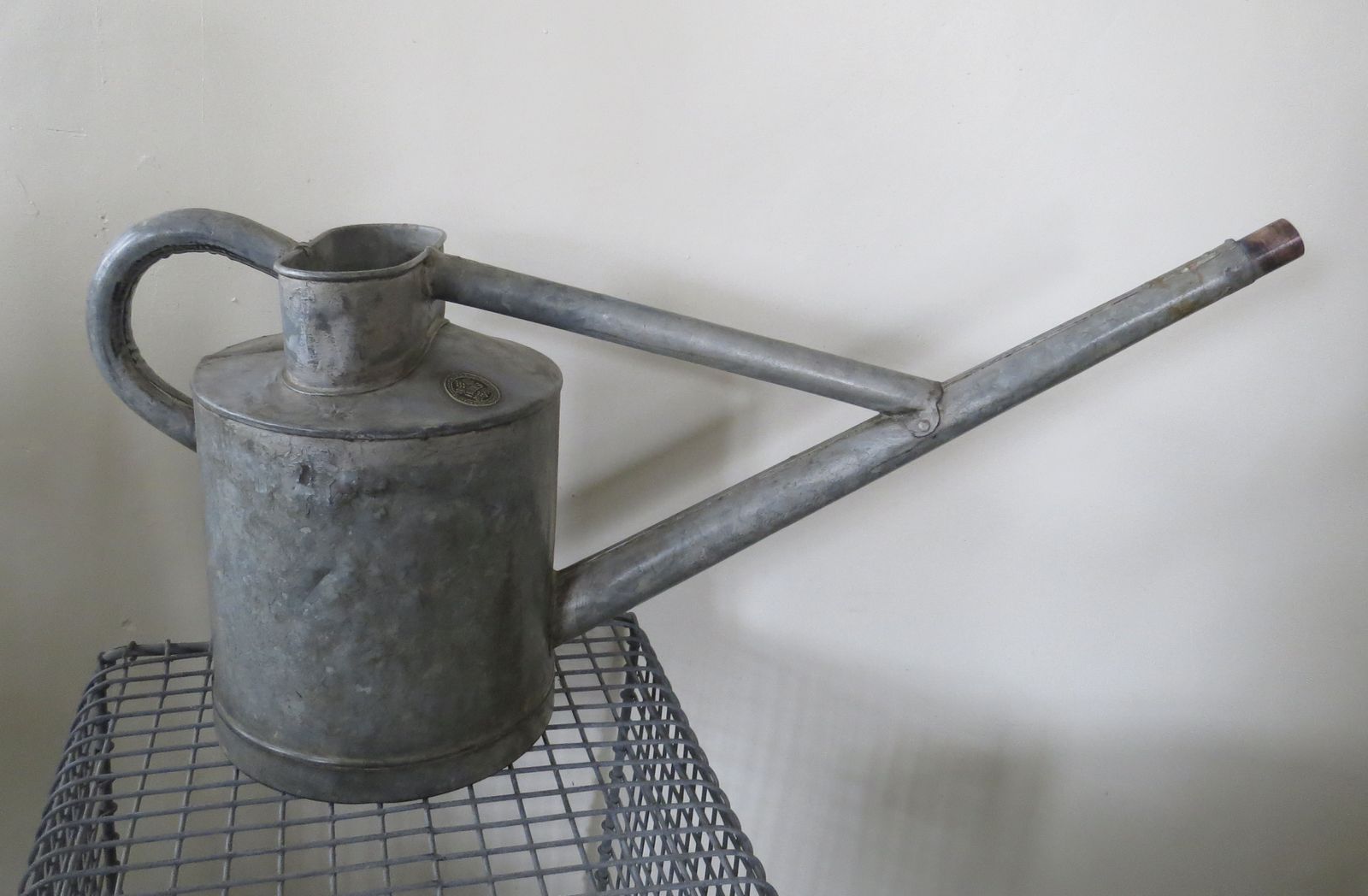 photo for sale " Haws " Industrial Galvanised Watering Can. Early 20th Century.