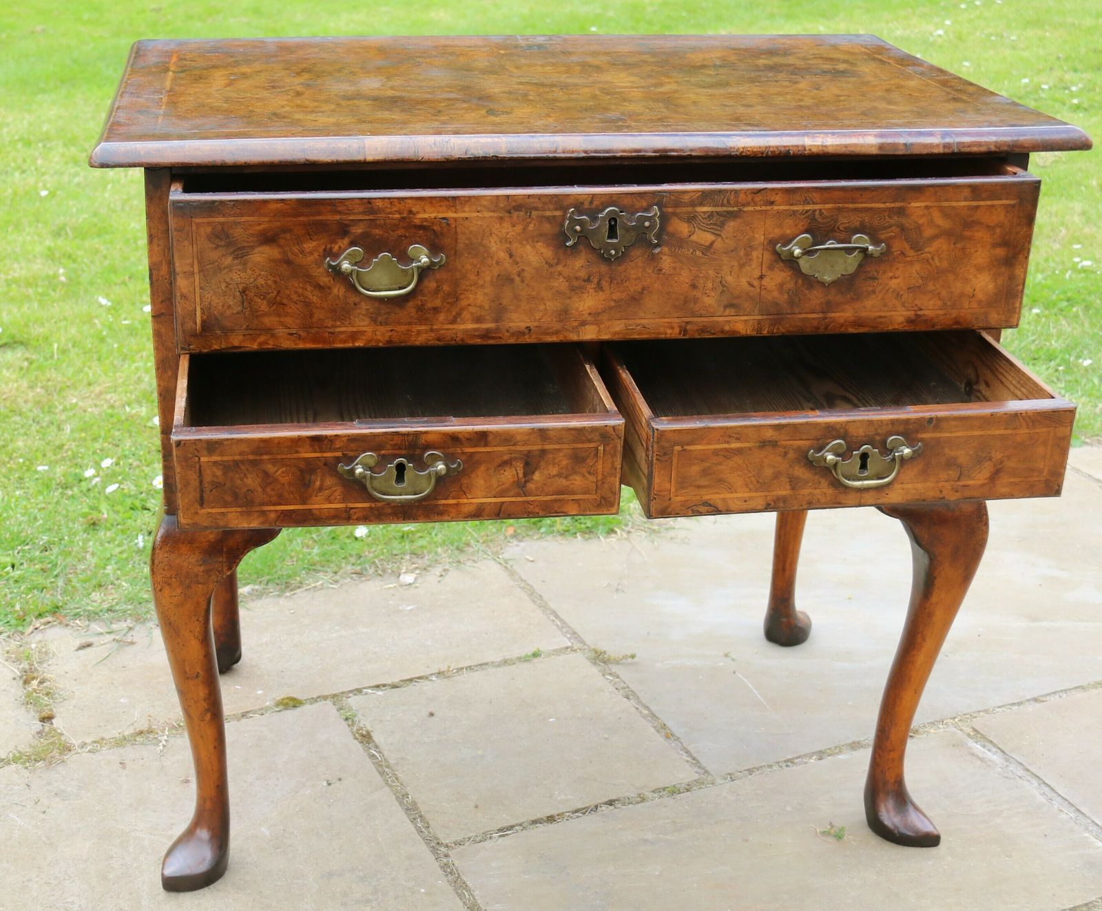 Furniture English Mid 18th Century Burr Elm Lowboy Or Table, Circa 1750 photo