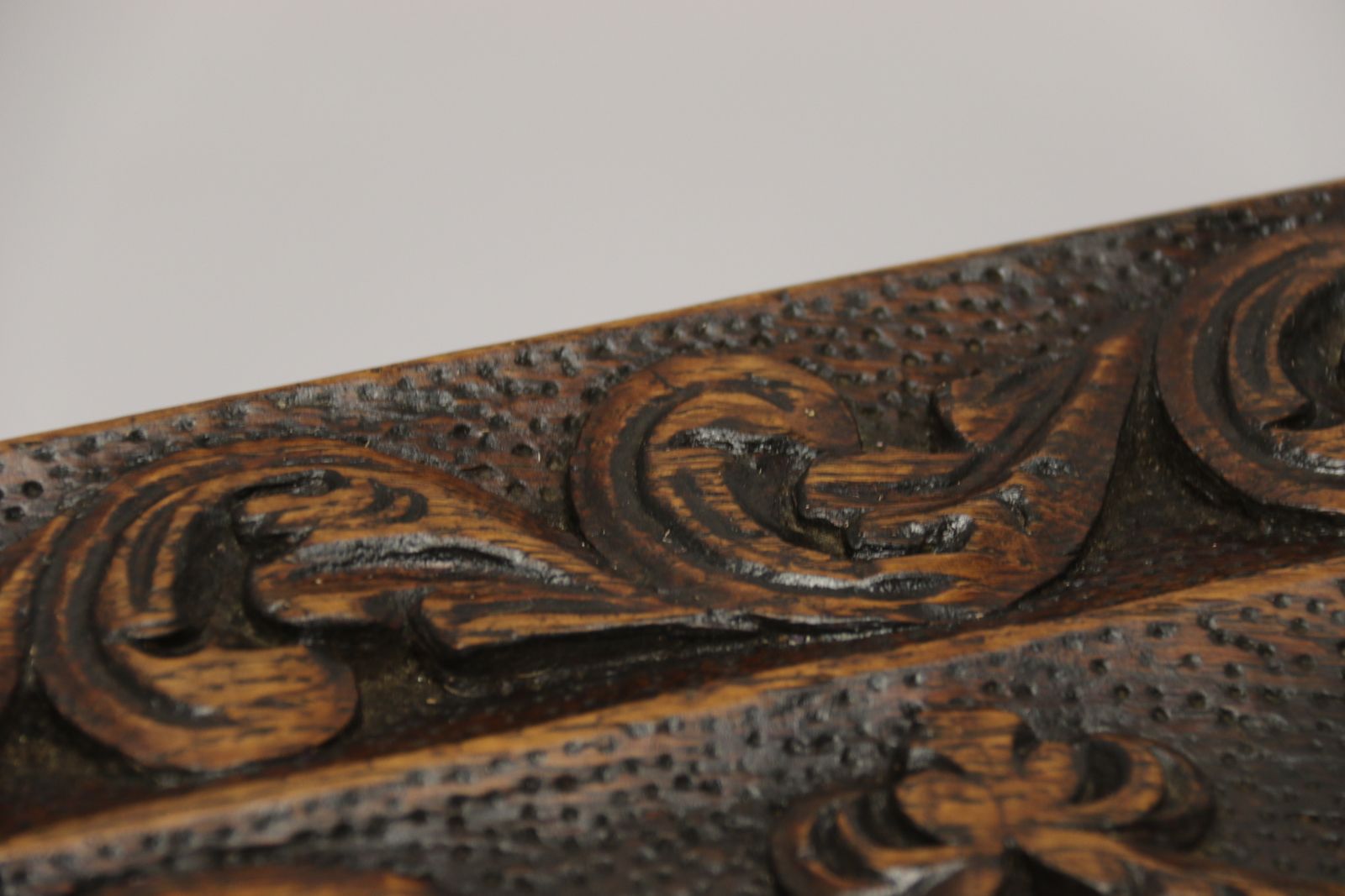 photo vinterior A Rare Ships Or Country House Carved Oak And Steel Bound Strong Box Circa 1840
