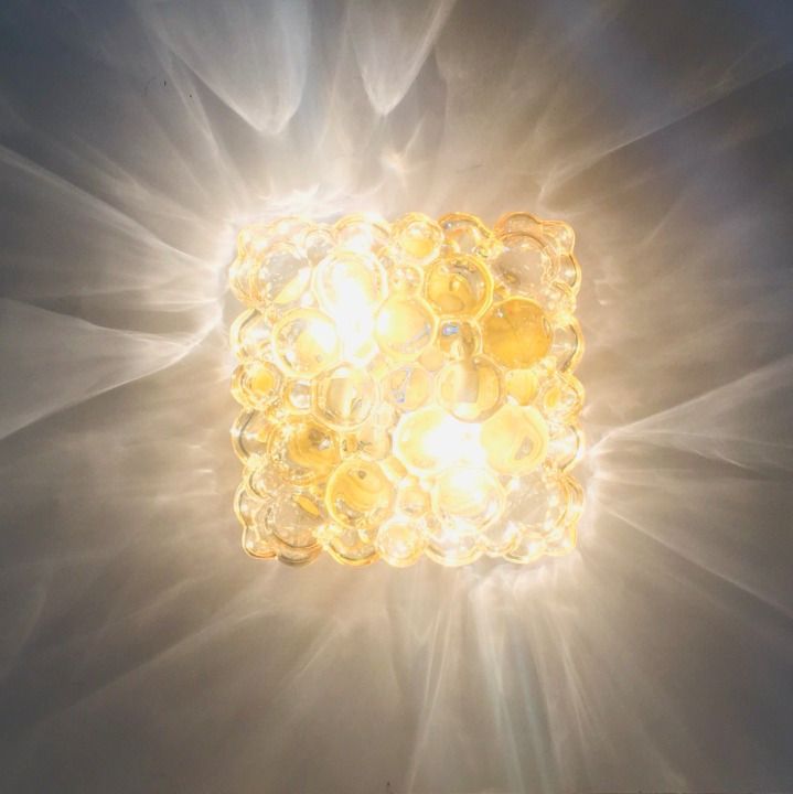 photo for sale Large Amber Bubble Glass Ceiling Light/Flush Mount By Helena Tynell For Limburg, Germany, 1960s