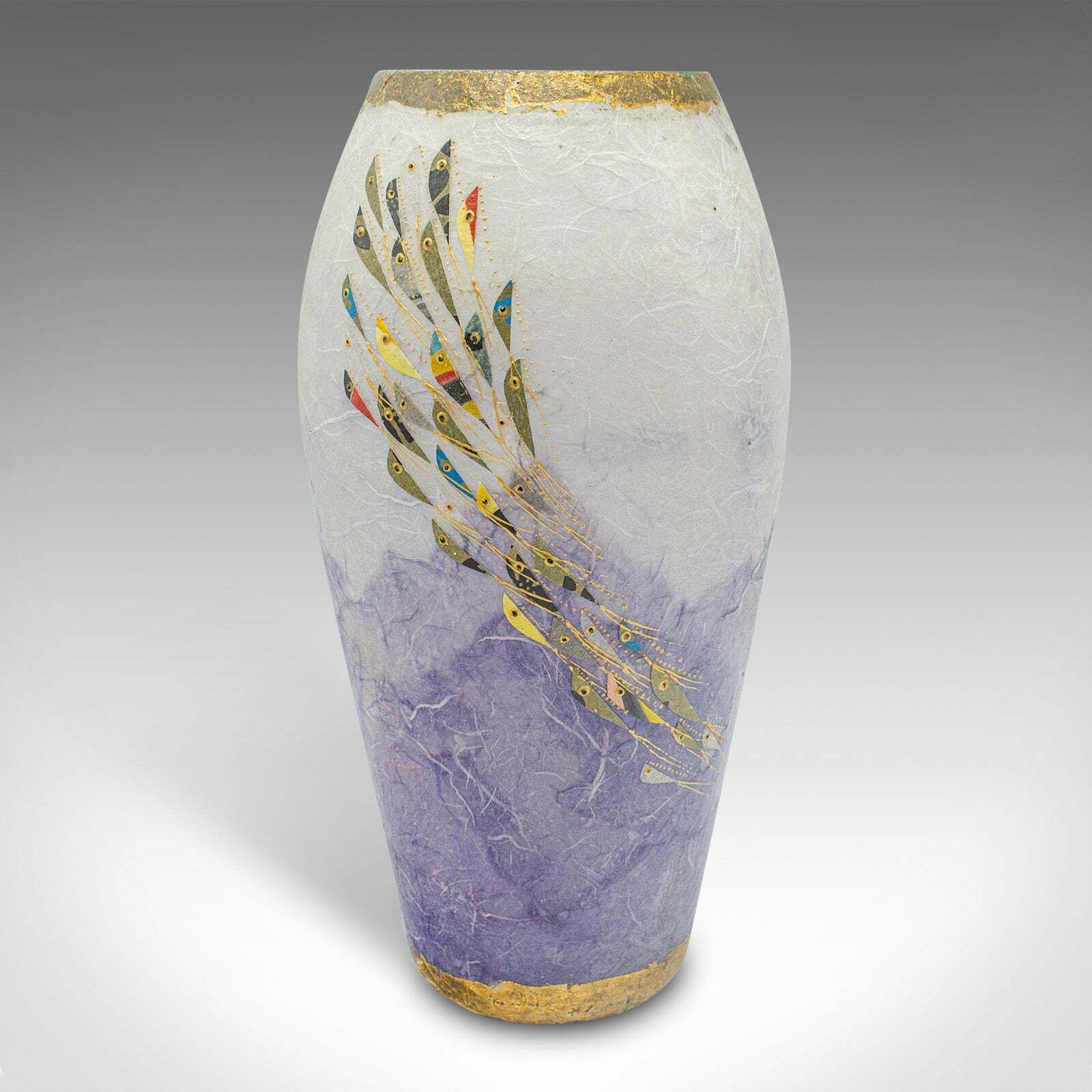 Contemporary Decorative Flower Vase, English, Art Glass, Posy Sleeve, Applique photo furniture