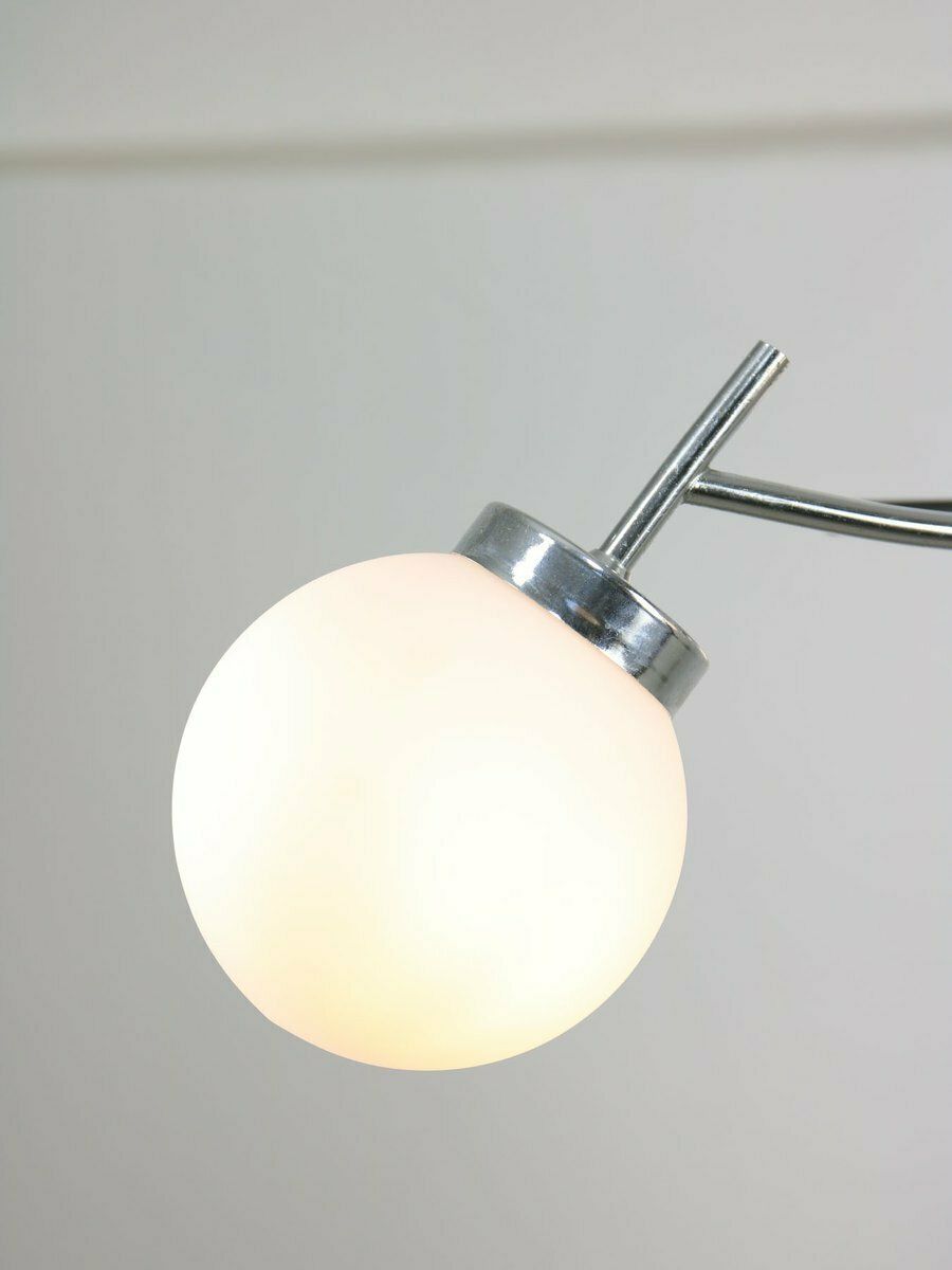 Mid Century Italian Chrome And Opaline Chandelier photo vintage