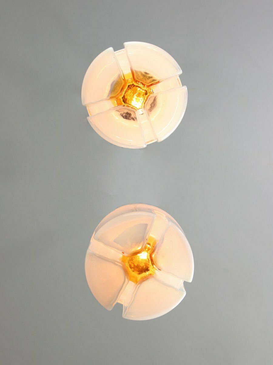 Mid Century Italian Chrome And Glass Pendant Lamps, Set Of 2 photo buy