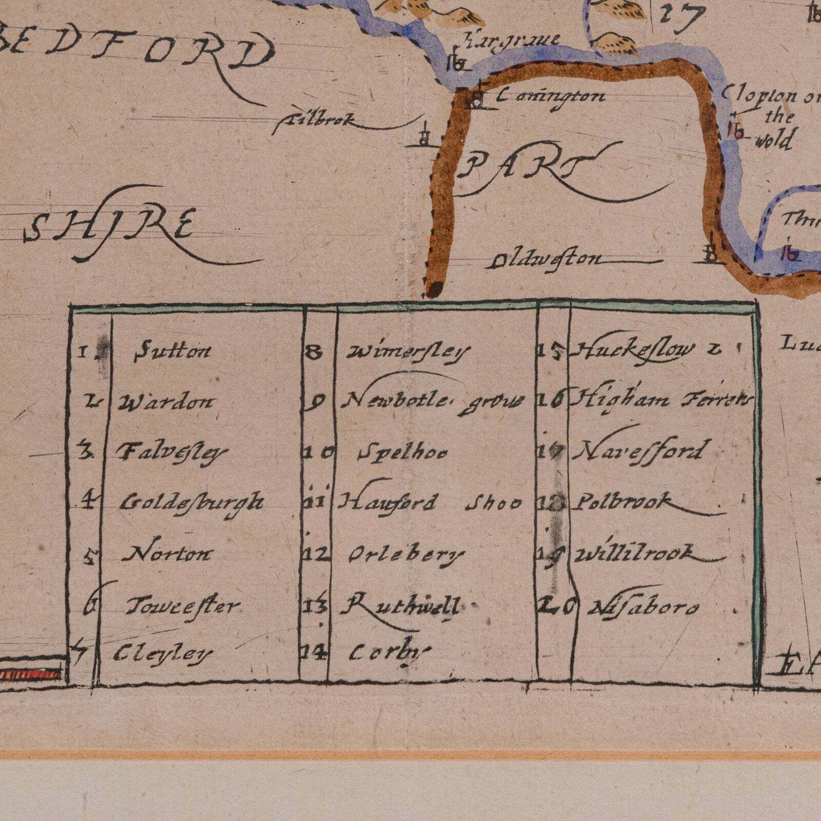 photo furniture Antique County Map, Northamptonshire, English, Framed Cartography, Richard Blome