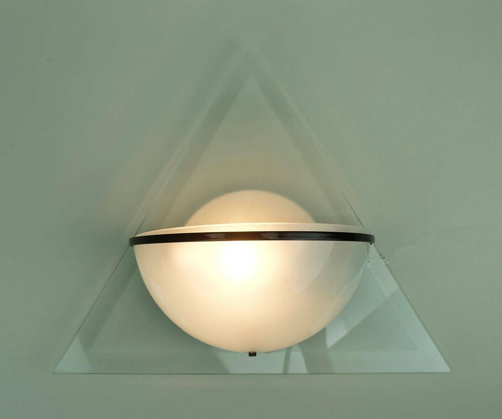 Pair Of Italian 1980s Sconces Wall Lamps Lamperti Model Illo Etched Glass And Metal photo 605.0