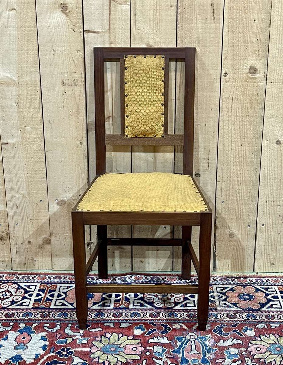 Set Of 4 Art Deco Mahogany Chairs From The 1950s photo for sale