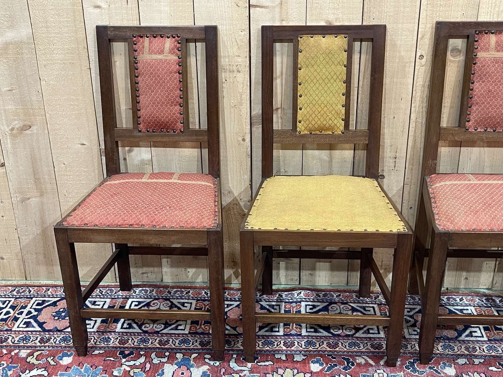 Set Of 4 Art Deco Mahogany Chairs From The 1950s photo Furniture