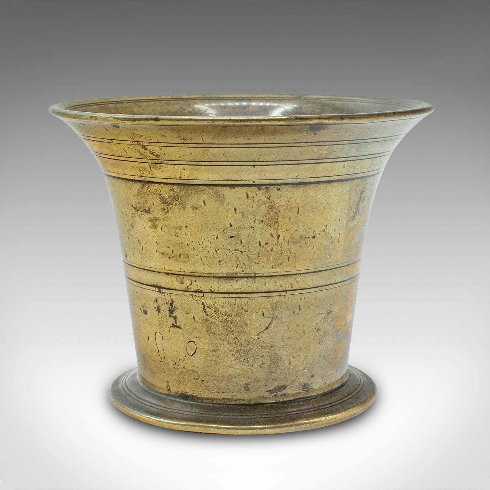 Antique Mortar And Pestle Duo, English, Brass, Apothecary, Jardiniere, Georgian photo 985.0