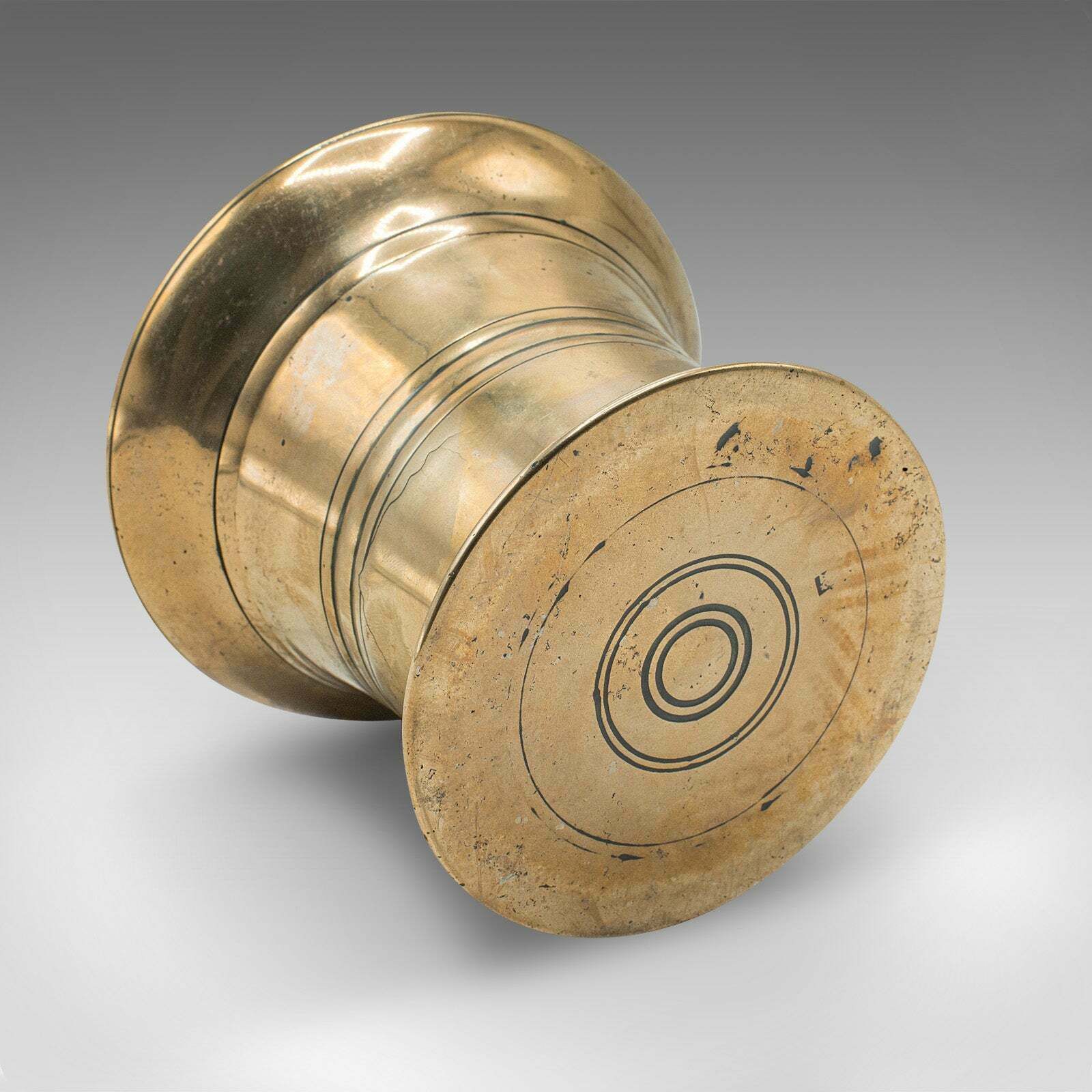 Antique Mortar And Pestle Duo, English, Brass, Apothecary, Jardiniere, Georgian photo vintage