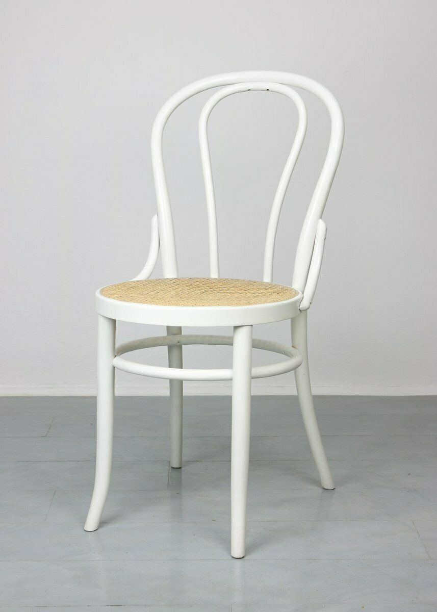 photo for sale No. 18 White Chairs Attributed To Michael Thonet, Set Of 4