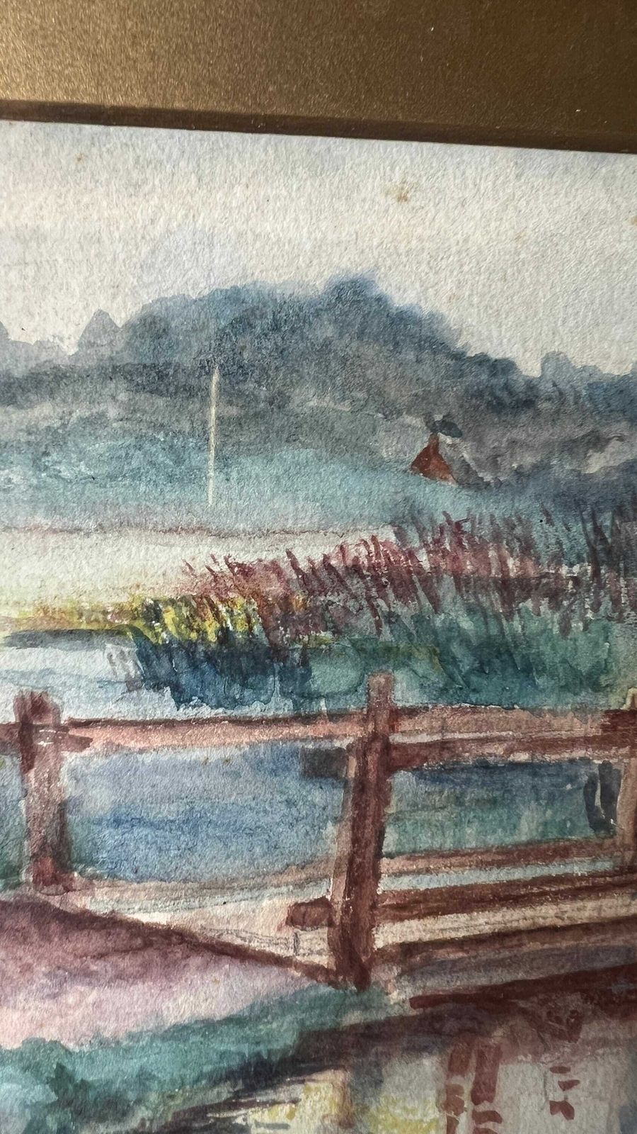 Antique Early 1900’s Framed And Signed Watercolour Landscape Painting photo buy