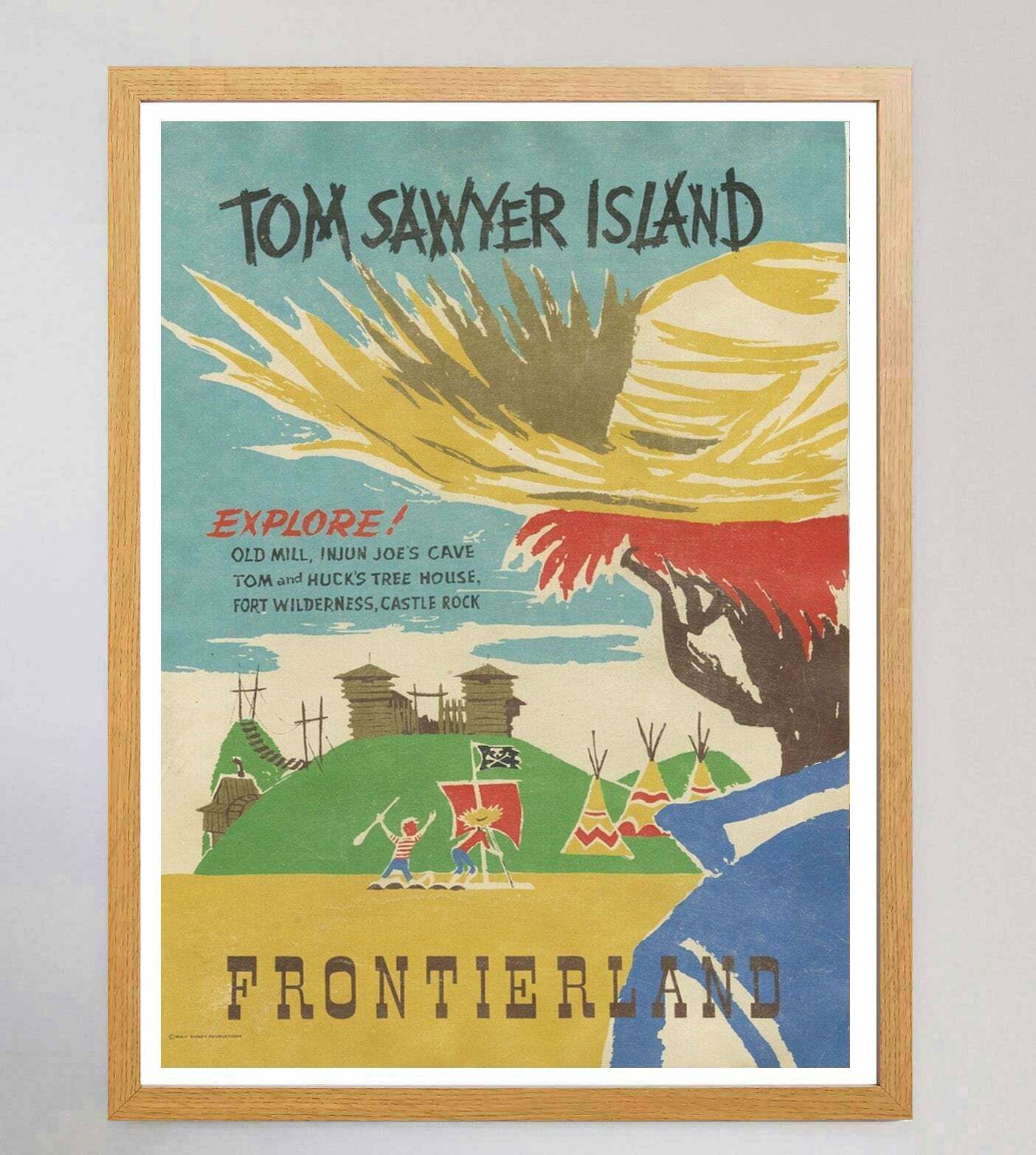 Disneyland   Tom Sawyer Island   Frontierland Original Vintage Poster photo Art
