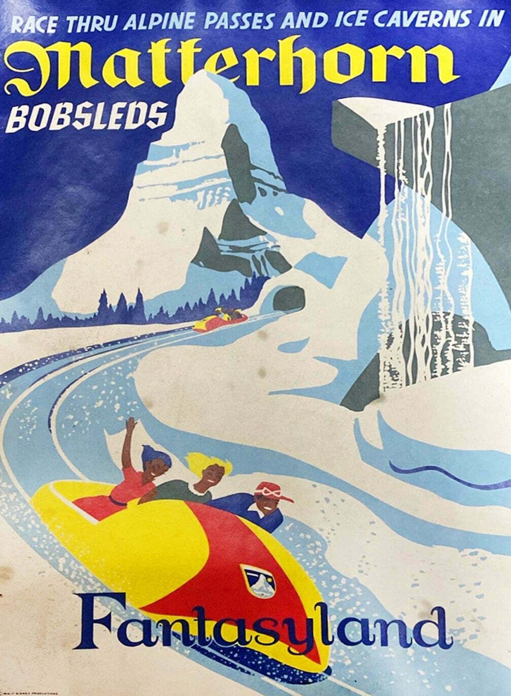 Disneyland   Matterhorn Bobsleds   Fantasyland Original Vintage Poster