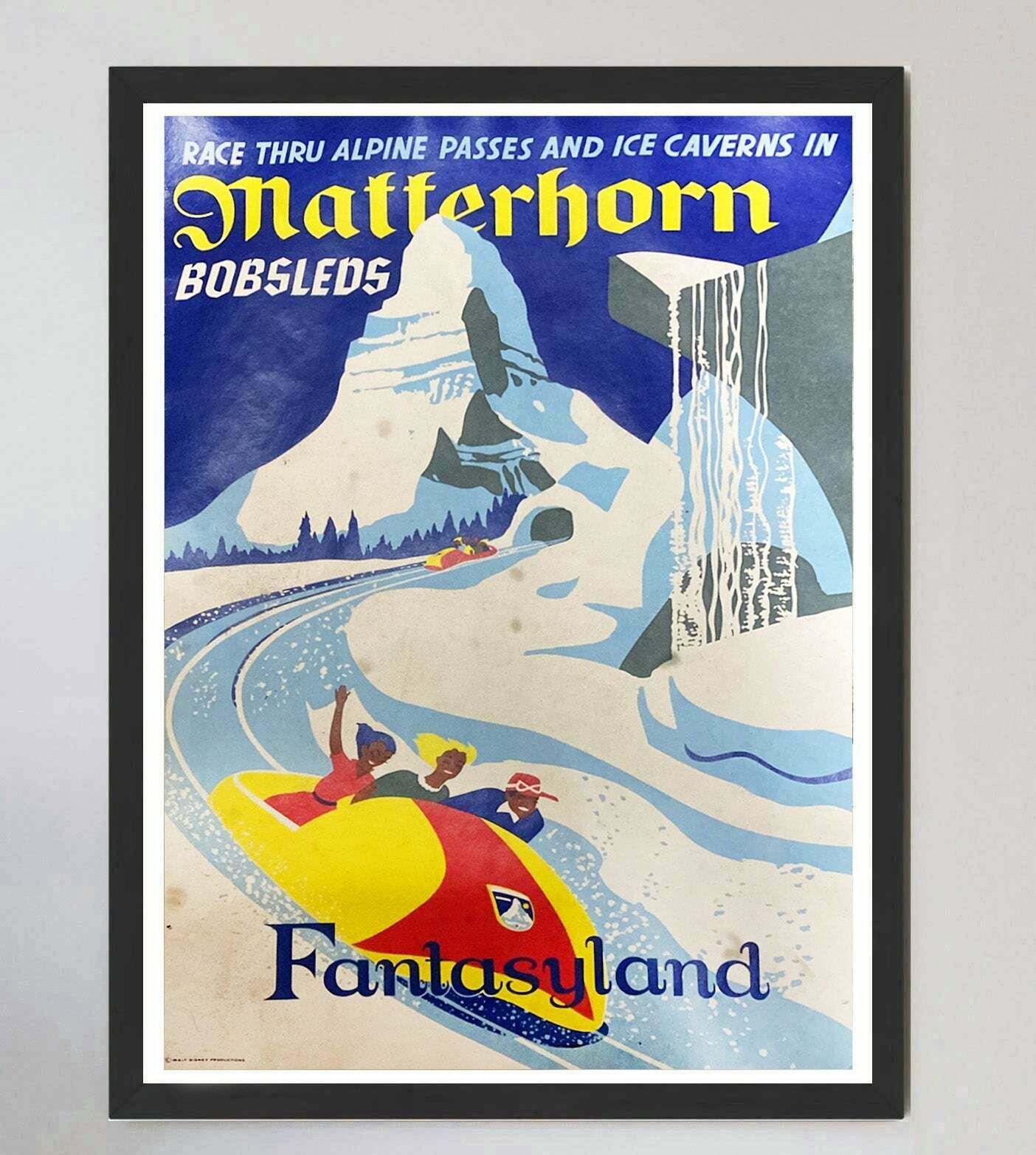 Disneyland   Matterhorn Bobsleds   Fantasyland Original Vintage Poster photo furniture