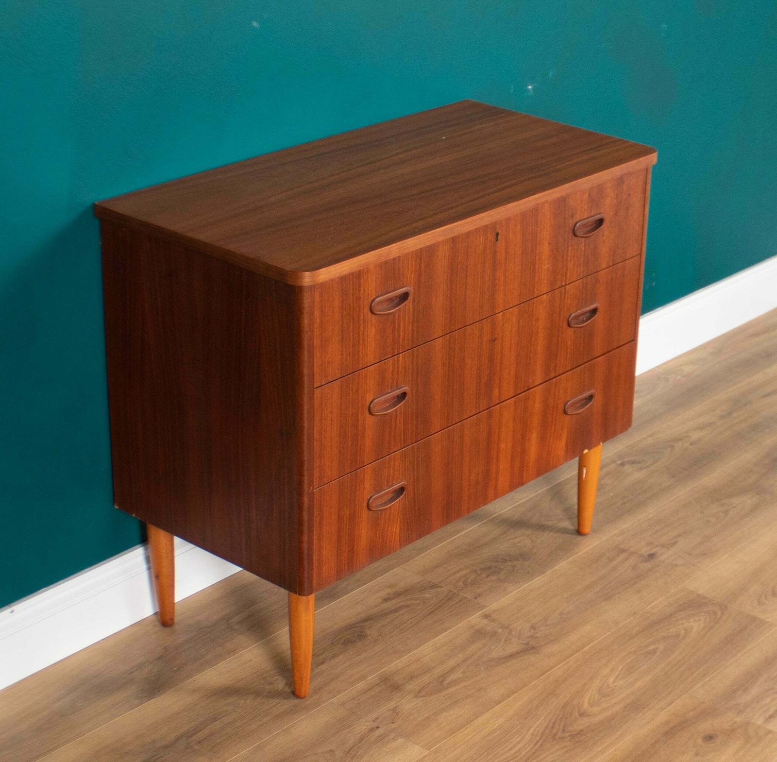 Retro Teak 1960s Bedside Chest Of Drawers photo 281.0
