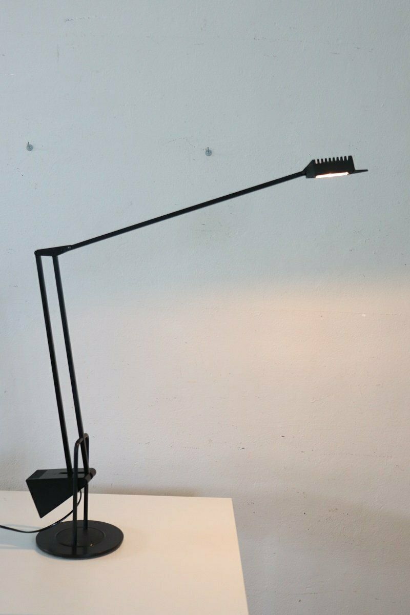 1983.0 Black Metal Postmodern Table Lamp By Fridolin Naef For Luxo, 1980s photo