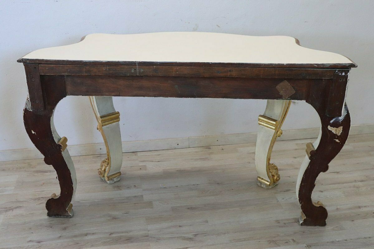 photo for sale 20th Century Carved And Gilded Wood Console Table, 1980s