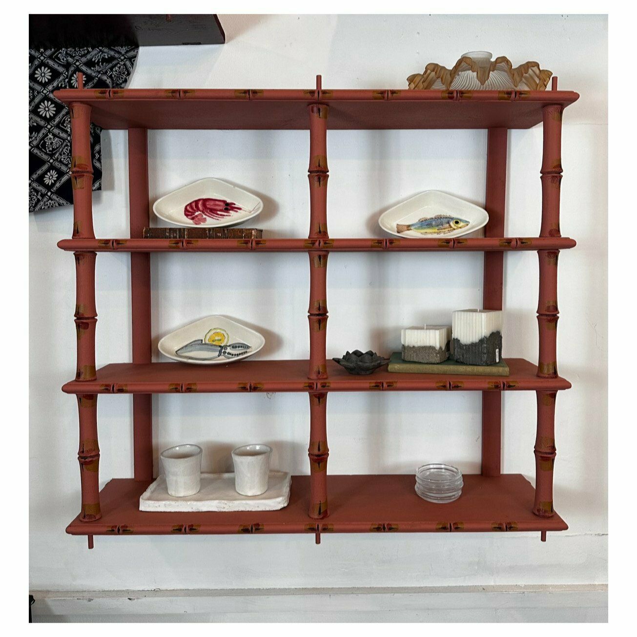 "Made By Muirshin" Faux Bamboo Overpainted Shelving Unit Variety Of Sizes And Styles Available