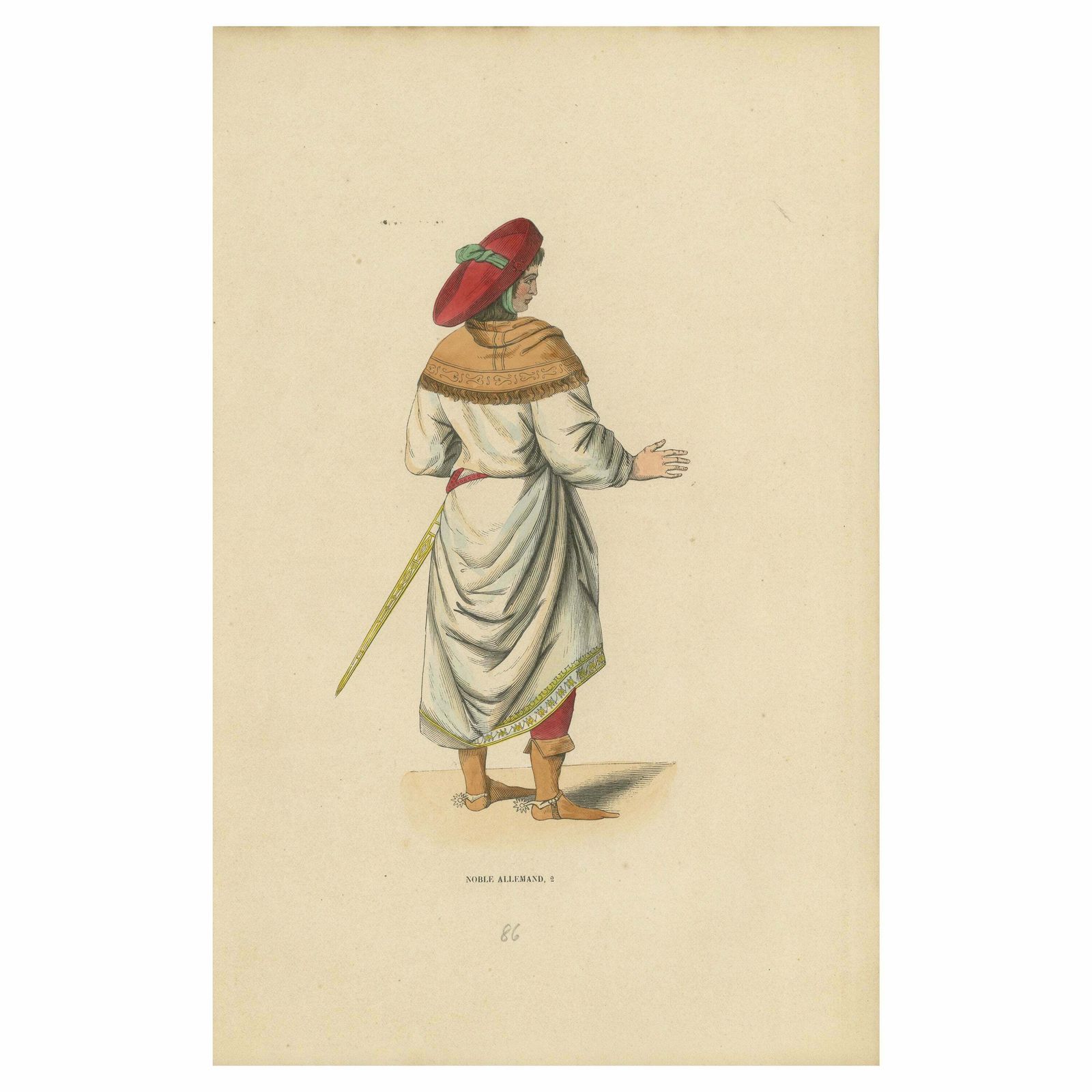 German Nobleman Of The Middle Ages: Elegance In Profile, 1847