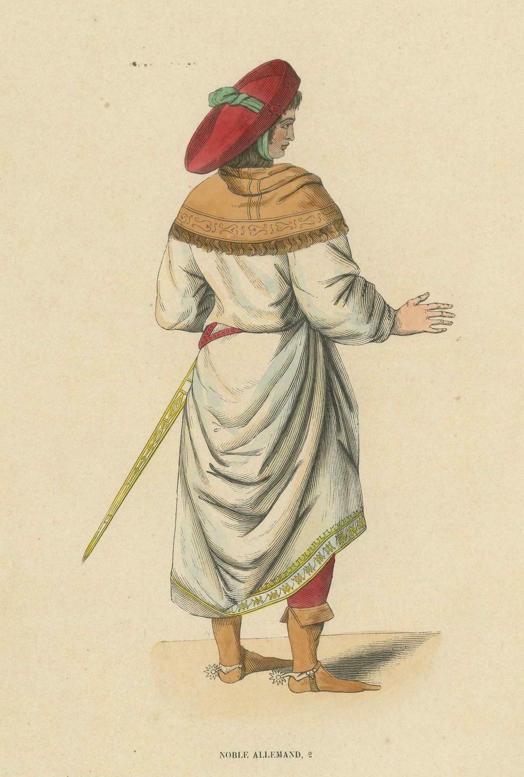 German Nobleman Of The Middle Ages: Elegance In Profile, 1847 photo Art